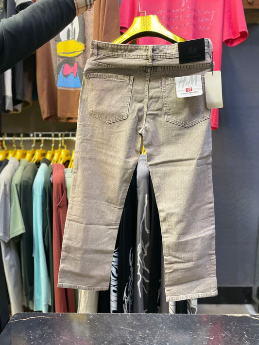 Men’s Grey Stone Wash Straight Fit Denim Jeans